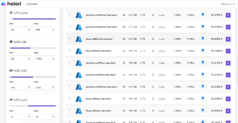 Holori Ultimate Azure Pricing Calculator