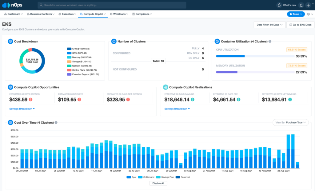 nOps AWS cost optimization platform