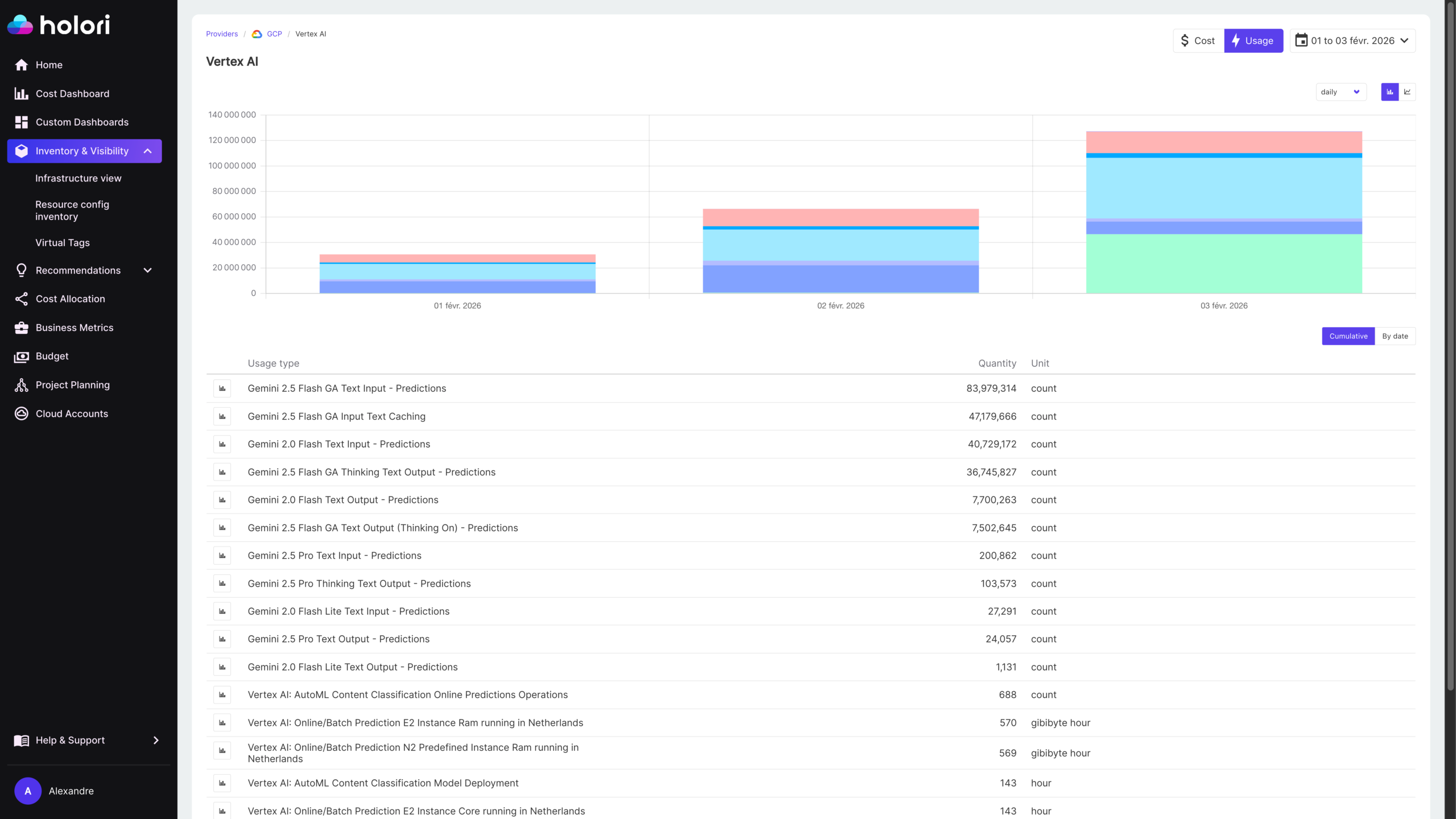 Visualize and understand Gemini cost and usage.