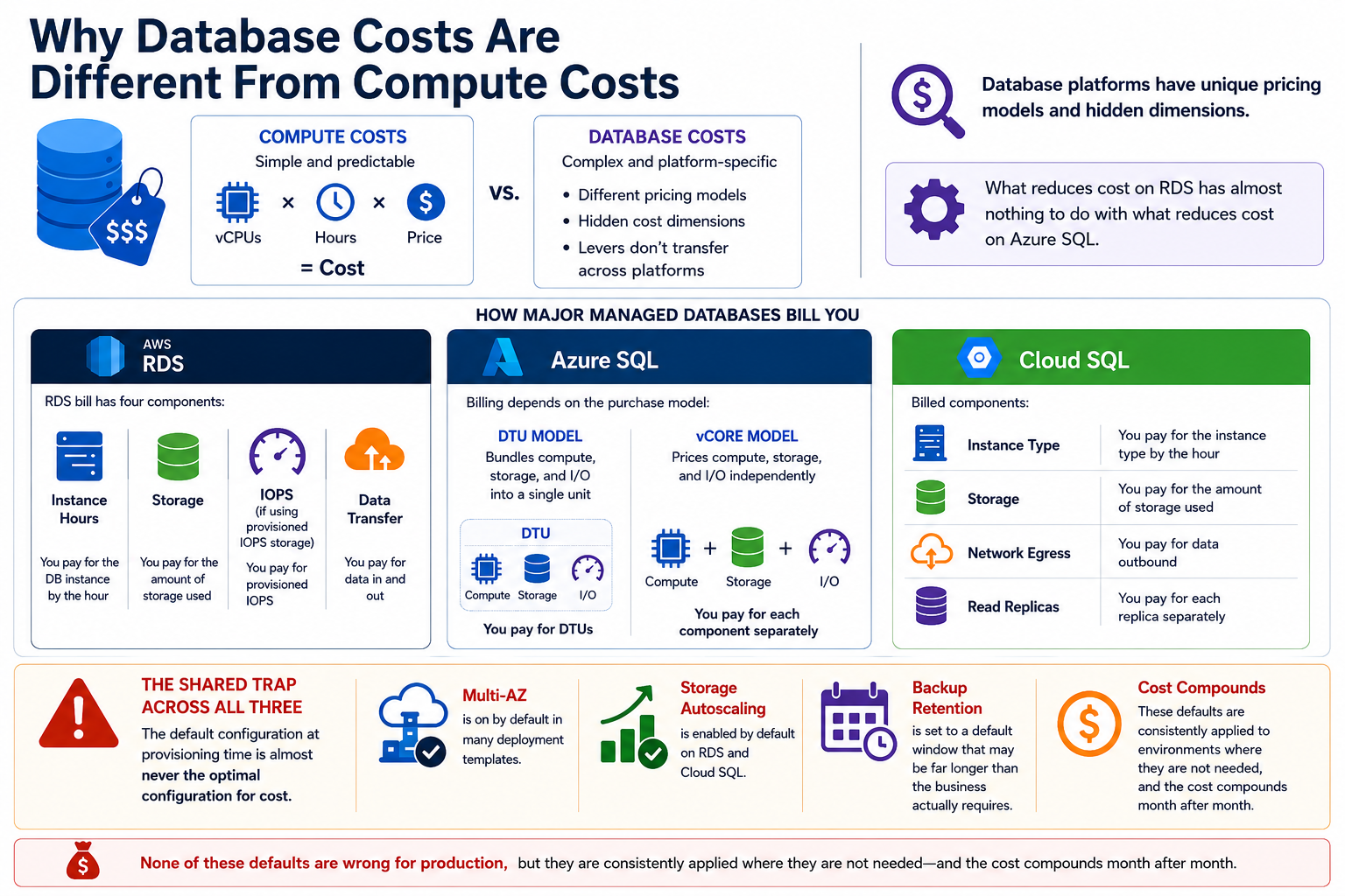 Database cloud cost factors